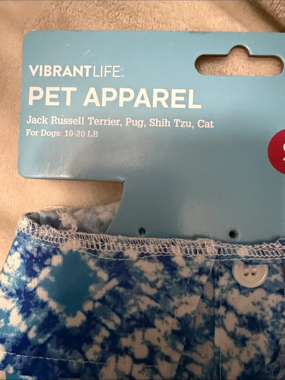 Vibrant Blue Tie-Dye collared Pet Shirt - Small